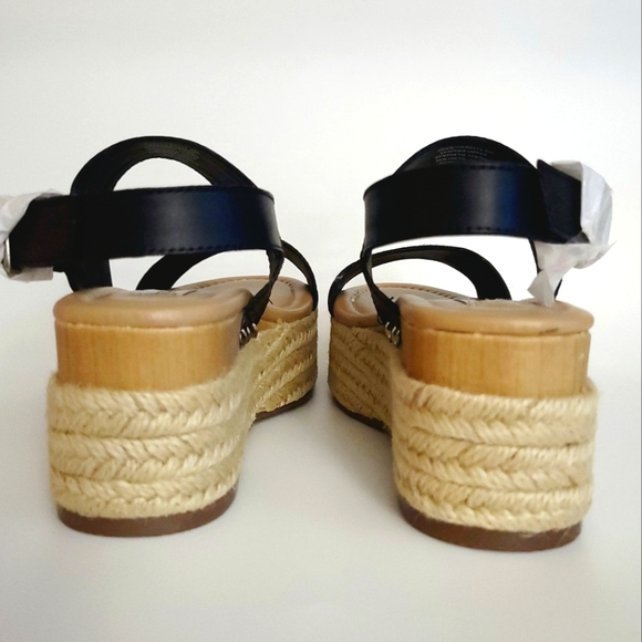 NIB Steve Madden - Catia Black & White Zebra Wedge Platform Sandal - Size 6 - Picture 6 of 8